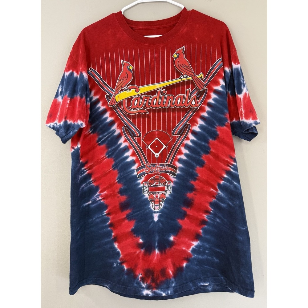 Liquid Blue T-Shirt Large St Louis Cardinals Baseball Tie Dye Short Sleeve